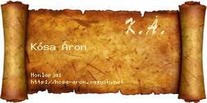 Kósa Áron névjegykártya